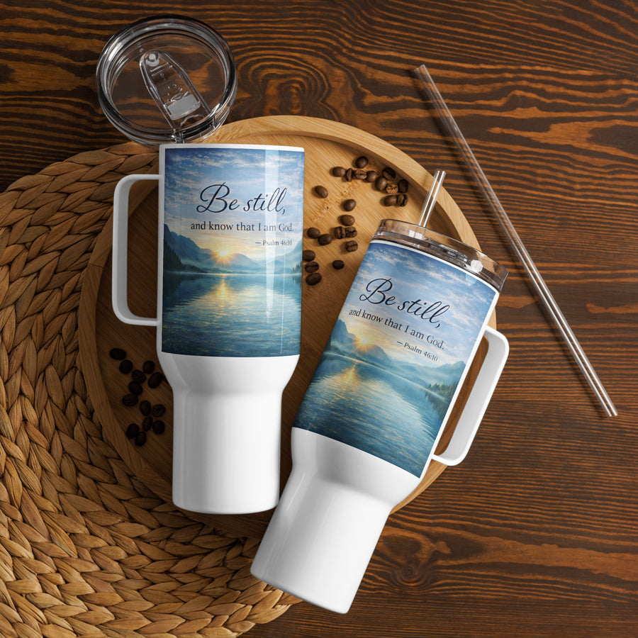 Psalm 46:10 Travel Mug with Handle