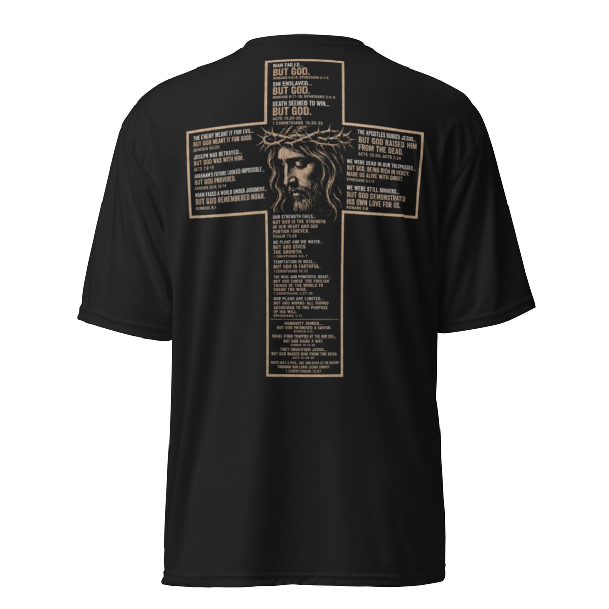 but god shirt, black running shirt with cross
