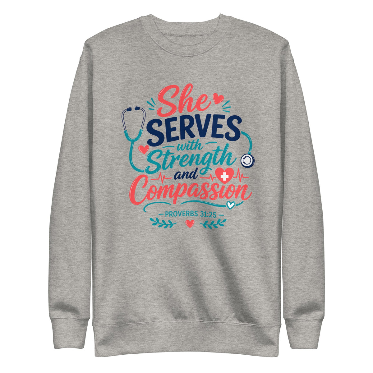 She Serves with Strength Premium Sweatshirt