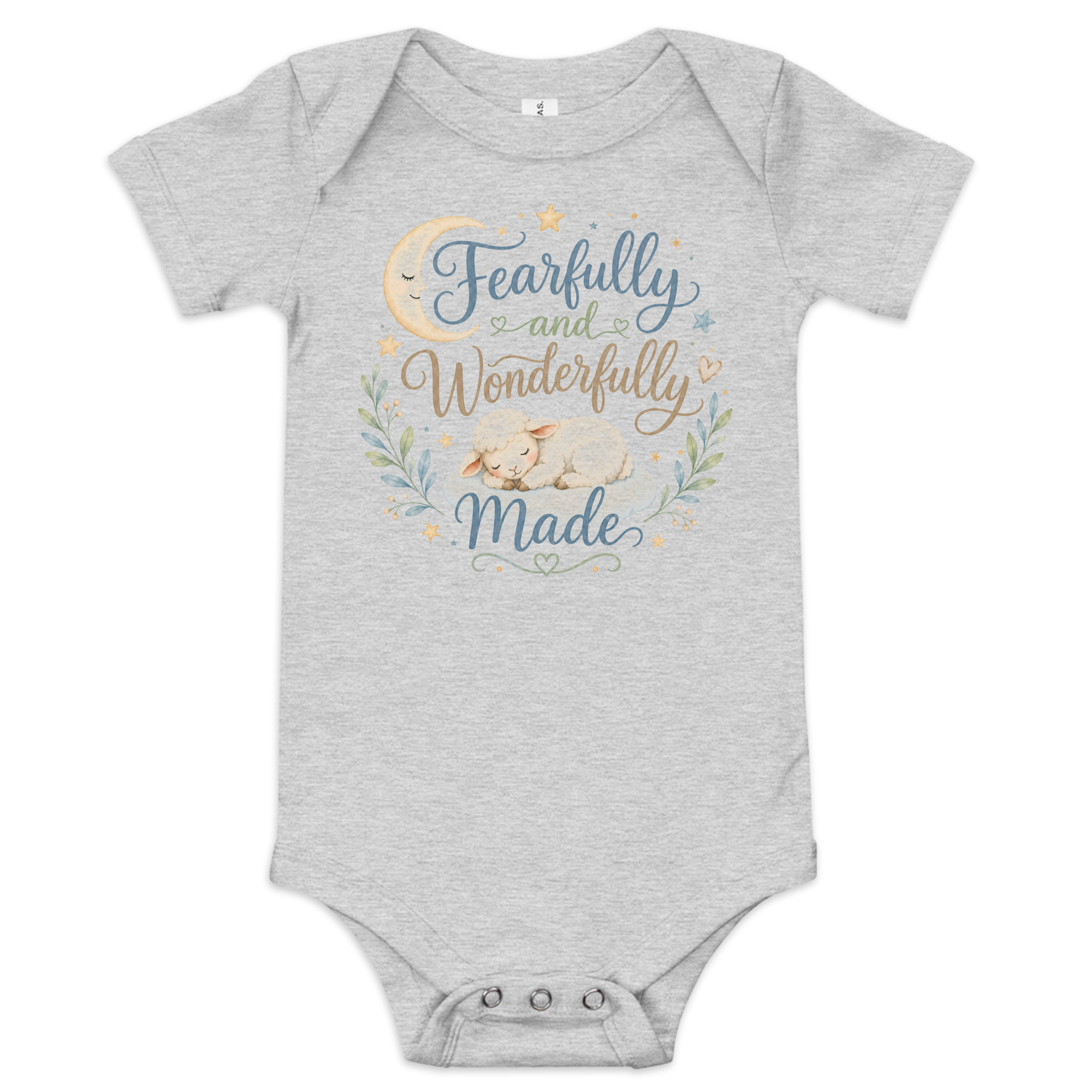 Fearfully and Wonderfully Made Lamb Baby short sleeve one piece