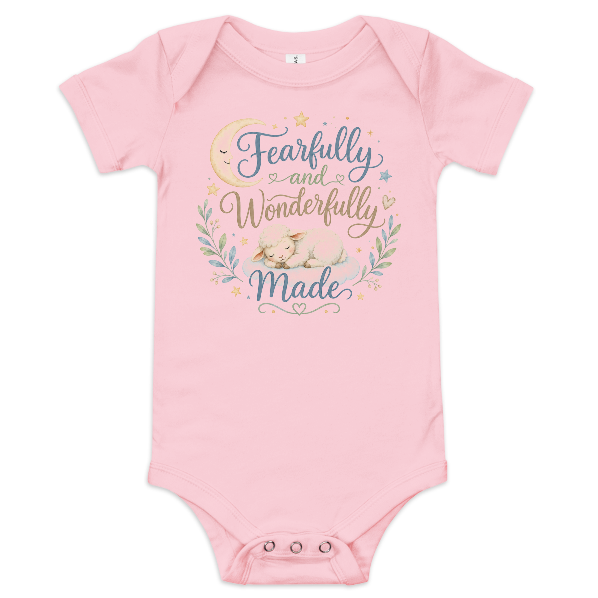 Fearfully and Wonderfully Made Lamb Baby short sleeve one piece