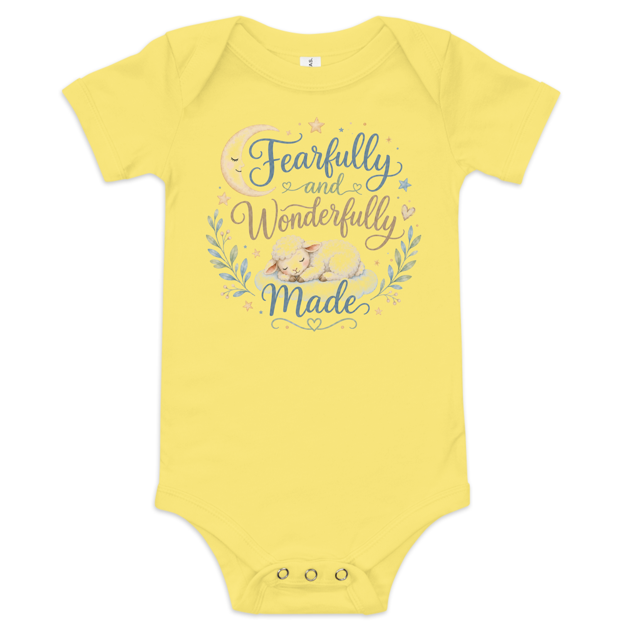 Fearfully and Wonderfully Made Lamb Baby short sleeve one piece