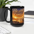 Be Still and Know – Psalm 46:10 Black Glossy Mug