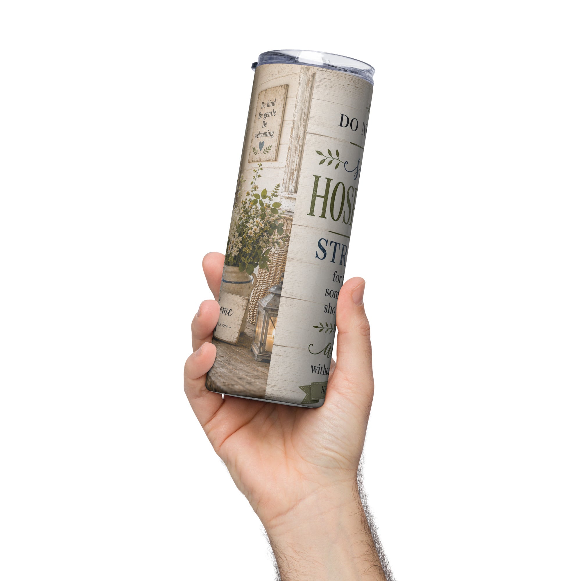 Hebrews 13:2 Stainless Steel Tumbler – Faith-Inspired Gift