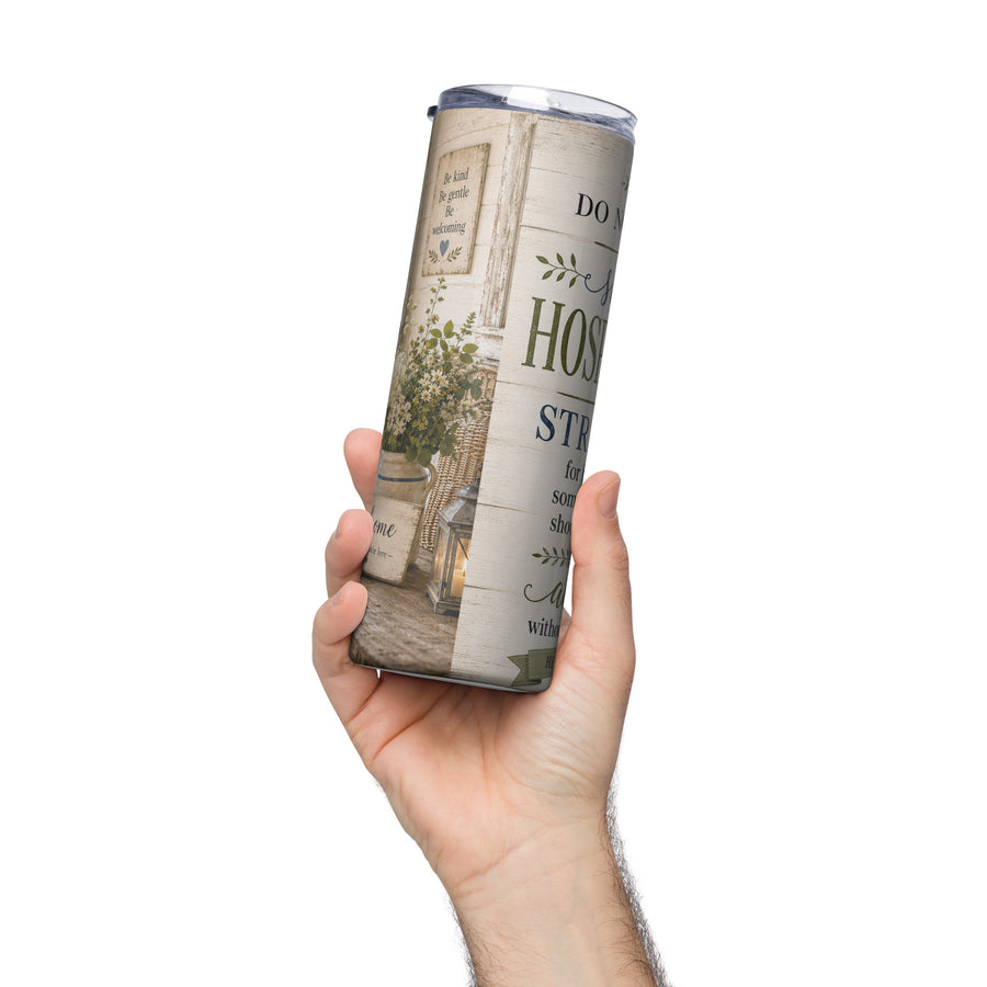 Hebrews 13:2 Stainless Steel Tumbler – Faith-Inspired Gift