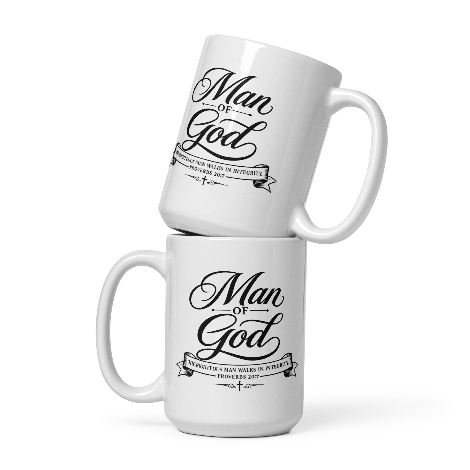 Man of God Coffee Mug – Proverbs 20:7 | Father's Day Christian Gift for Dad