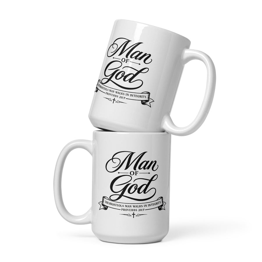 Man of God Coffee Mug – Proverbs 20:7 | Father's Day Christian Gift for Dad