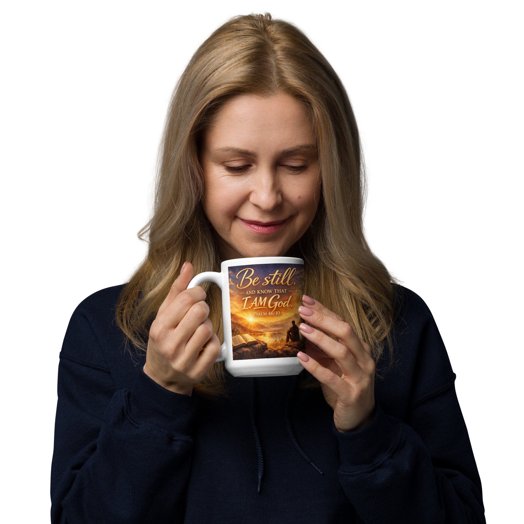 Be Still and Know – Psalm 46:10 White Glossy Mug