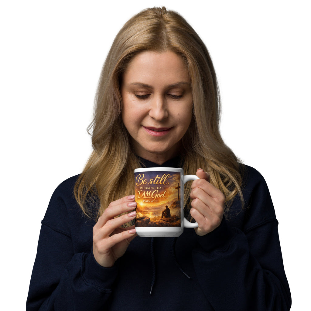 Be Still and Know – Psalm 46:10 White Glossy Mug