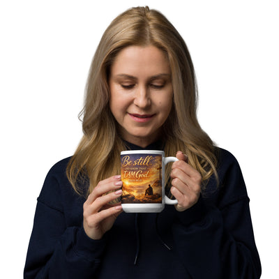 Be Still and Know – Psalm 46:10 White Glossy Mug