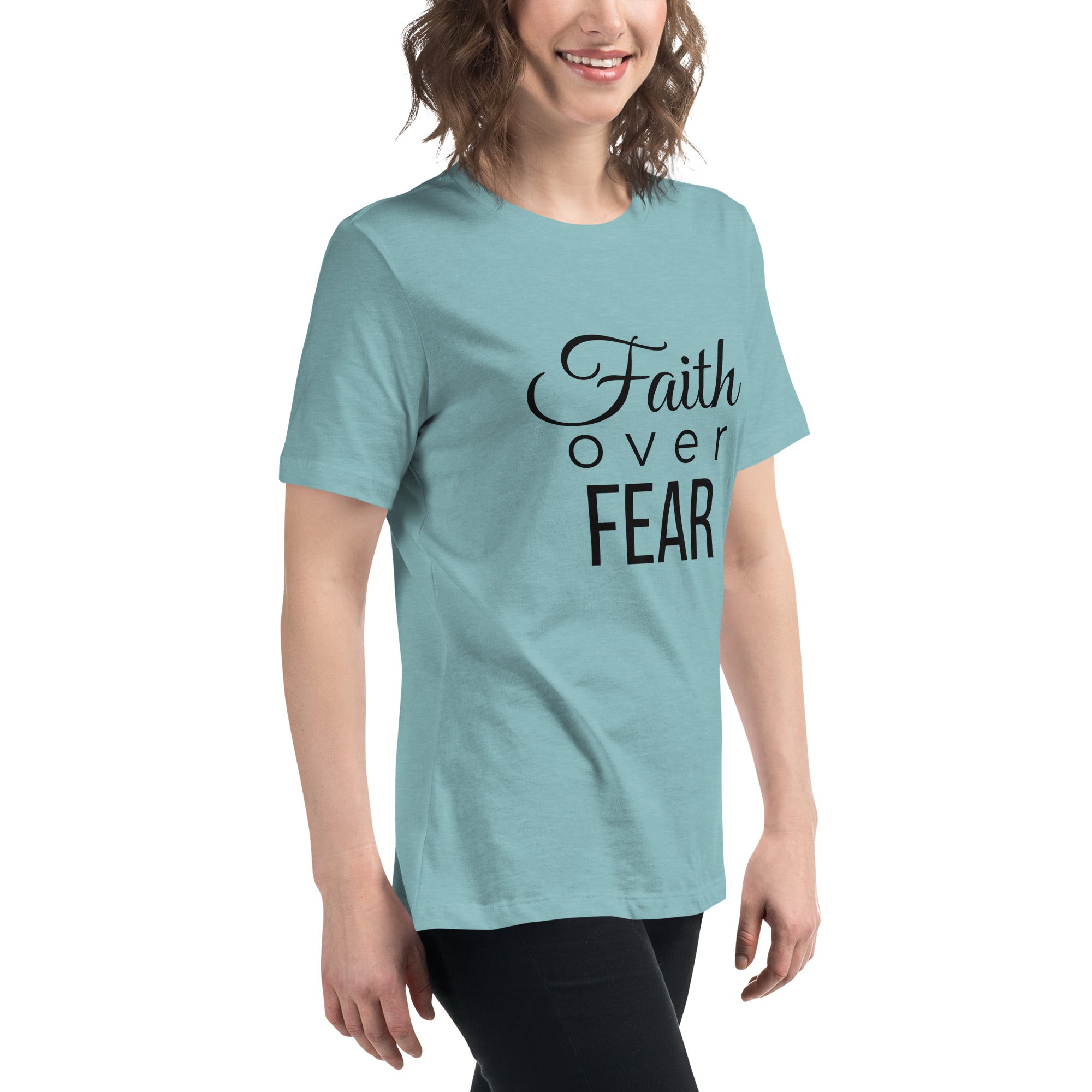 Faith Of Fear T Shirt Heather blue woman