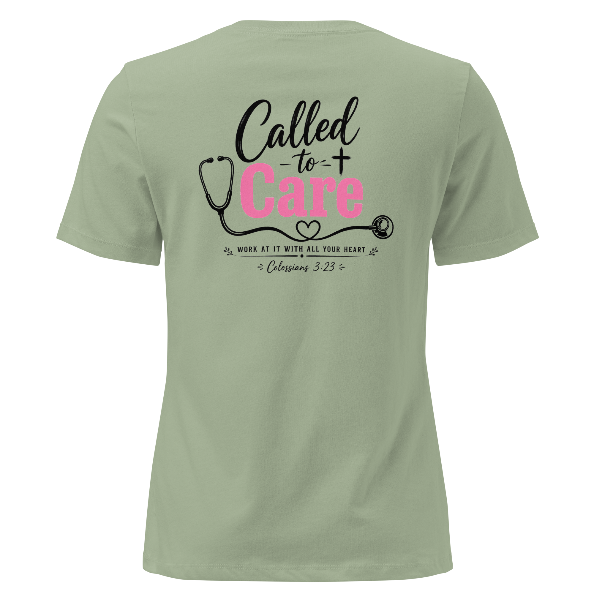Called to Care Women's Fitted Relaxed T-Shirt featuring Colossians 3:23 Light Colors