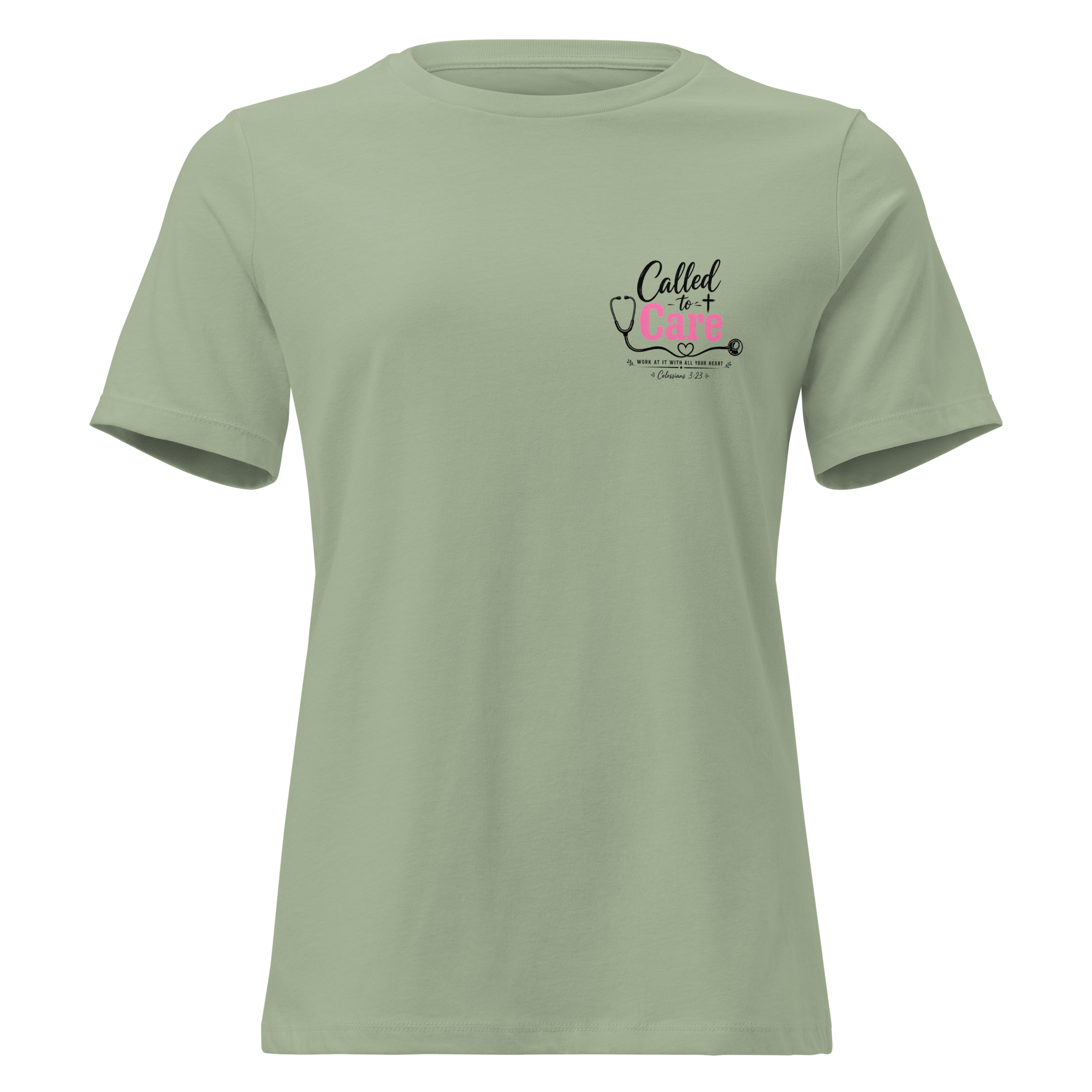Called to Care Women's Fitted Relaxed T-Shirt featuring Colossians 3:23 Light Colors
